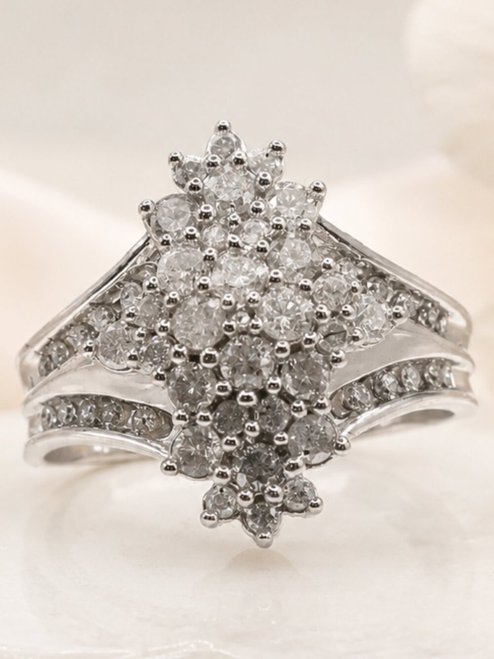 Radiant Cluster Silver Ring